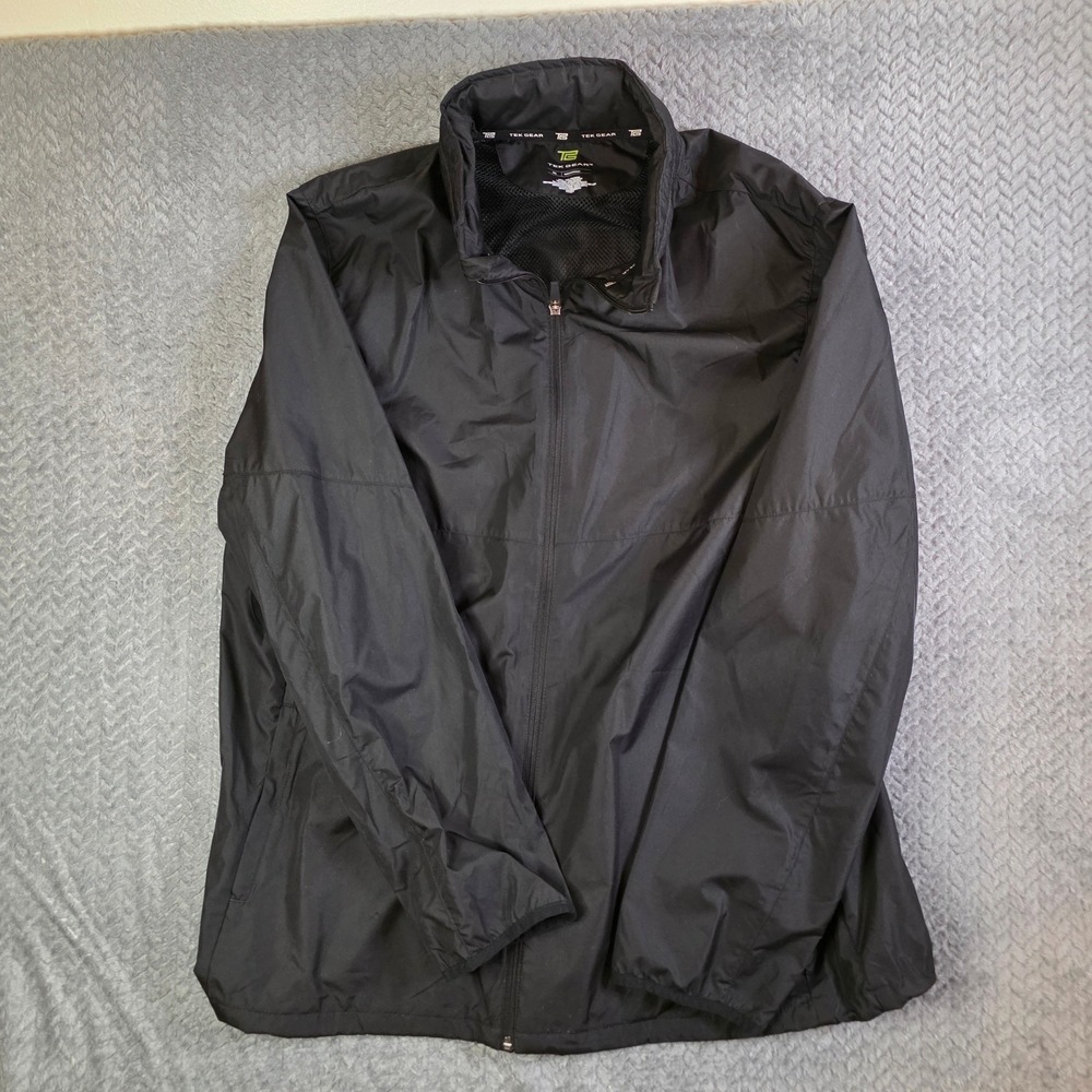 Tek Gear Men's XL Black Performance Jacket Full Zip Lightweight Activewear